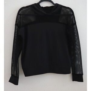 Smoke & Mirrors Women’s Sz Large Black Lightweight L/S Pullover Mesh Hoodie Top